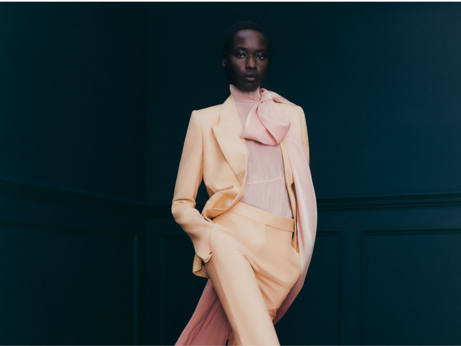 victoria beckham tie neck blouse