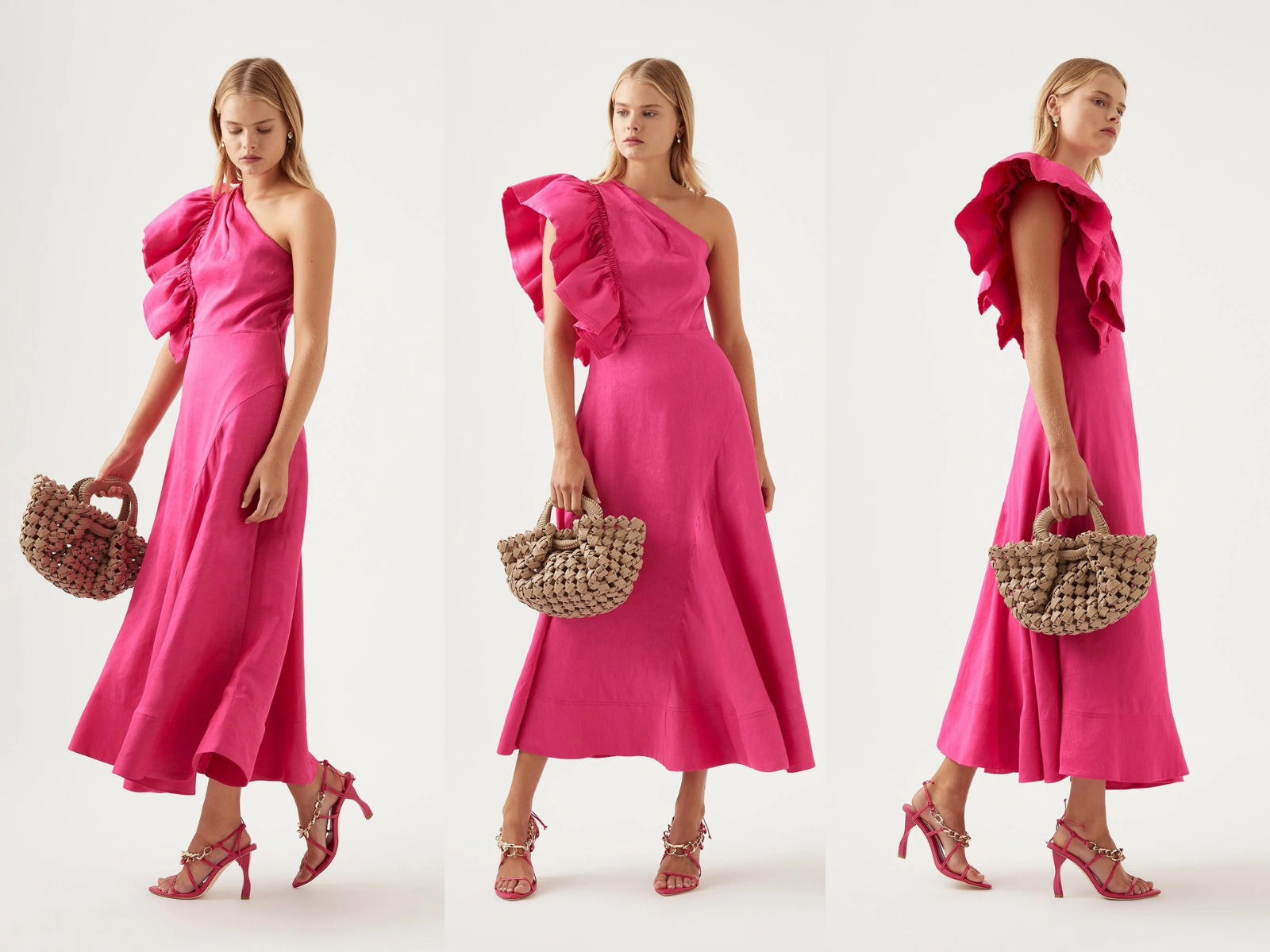 acler bonjour asymmetric midi dress