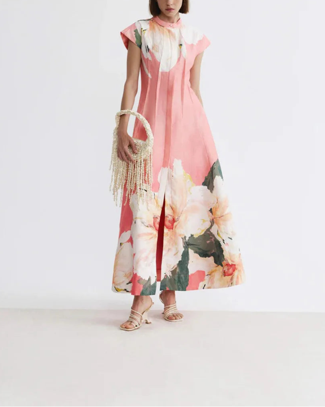 ACLER Carrhil Maxi Dress in Sugar Peony on figure front 1