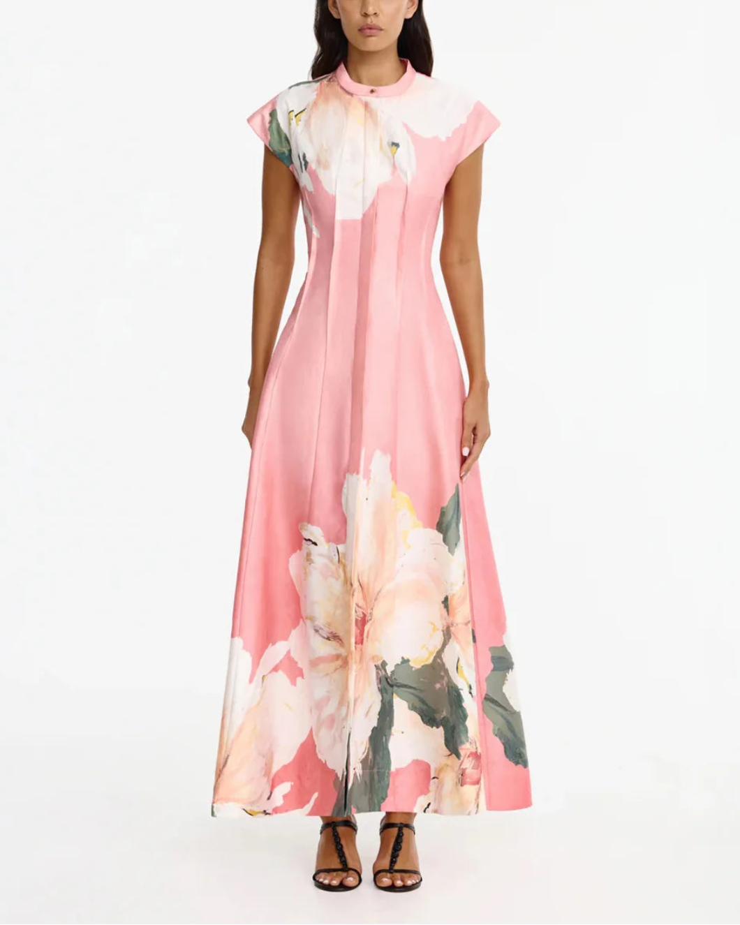 ACLER Carrhil Maxi Dress in Sugar Peony on figure front