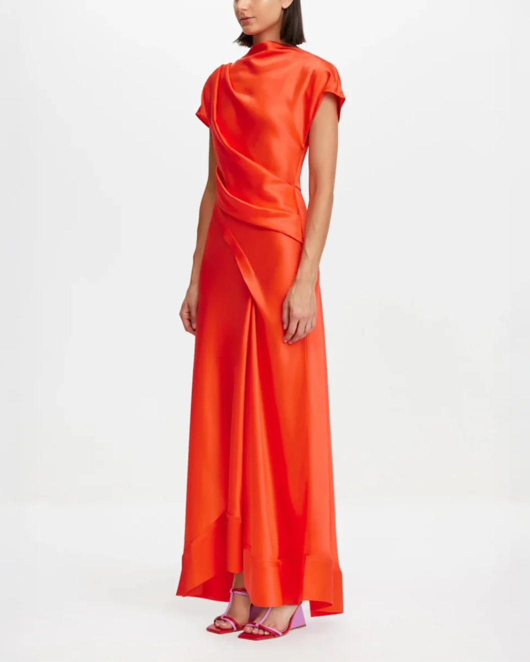 Acler Glatton Maxi Dress Rosso on figure side