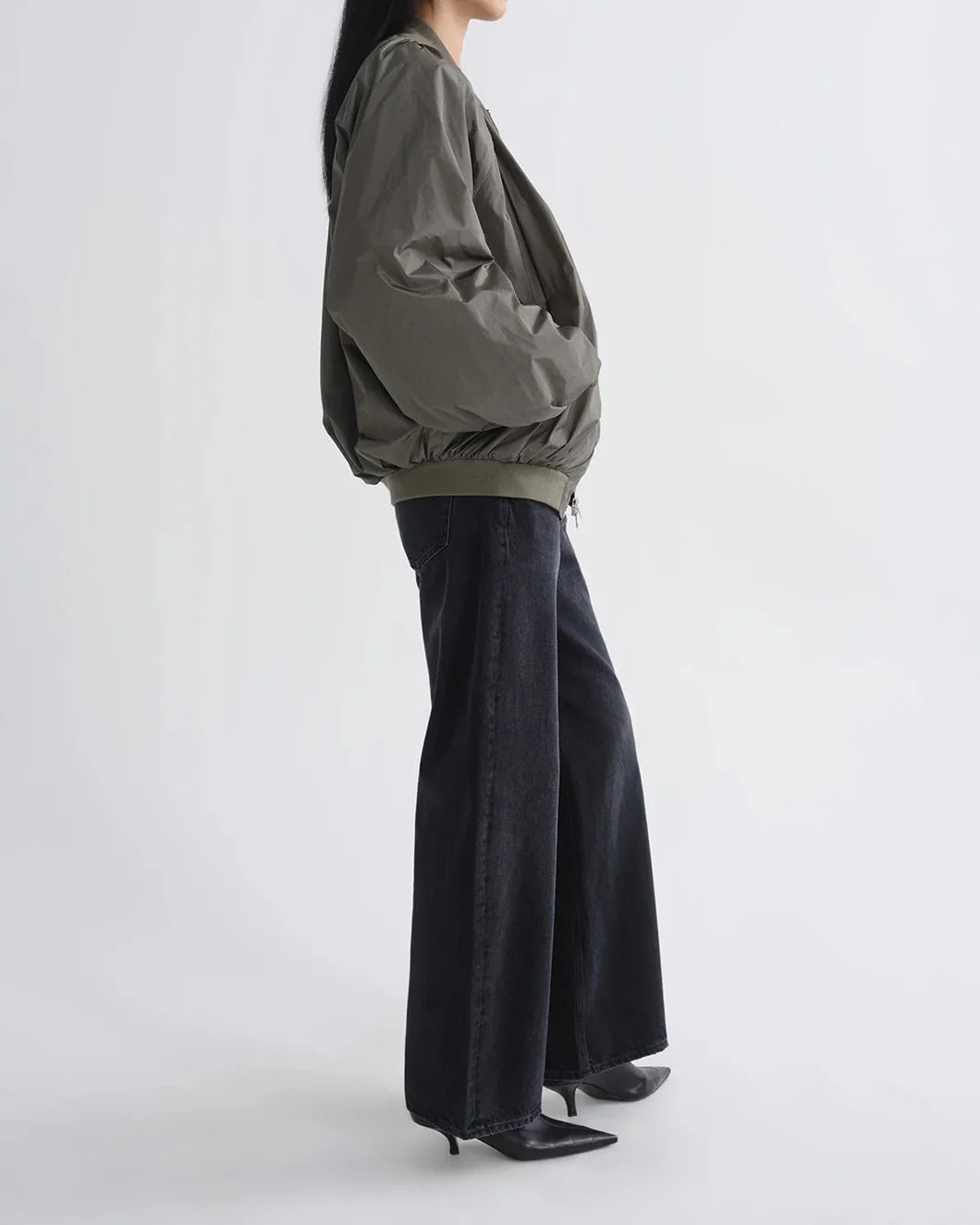 AGOLDE raffi jacket fern on figure side