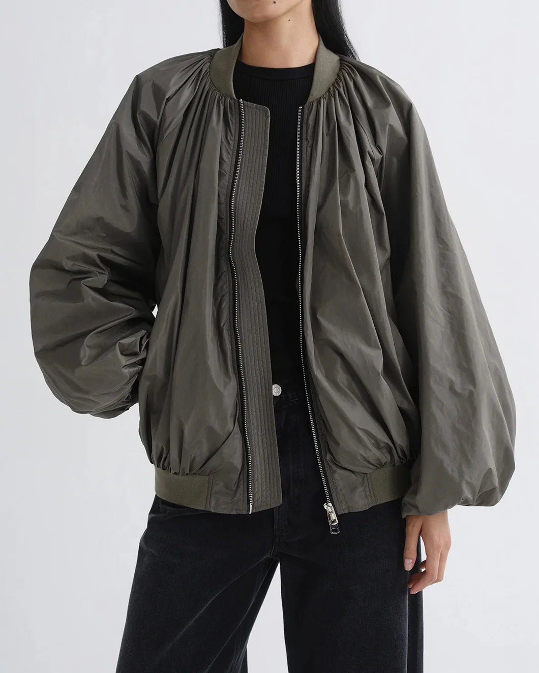 AGOLDE raffi jacket fern on figure front 1
