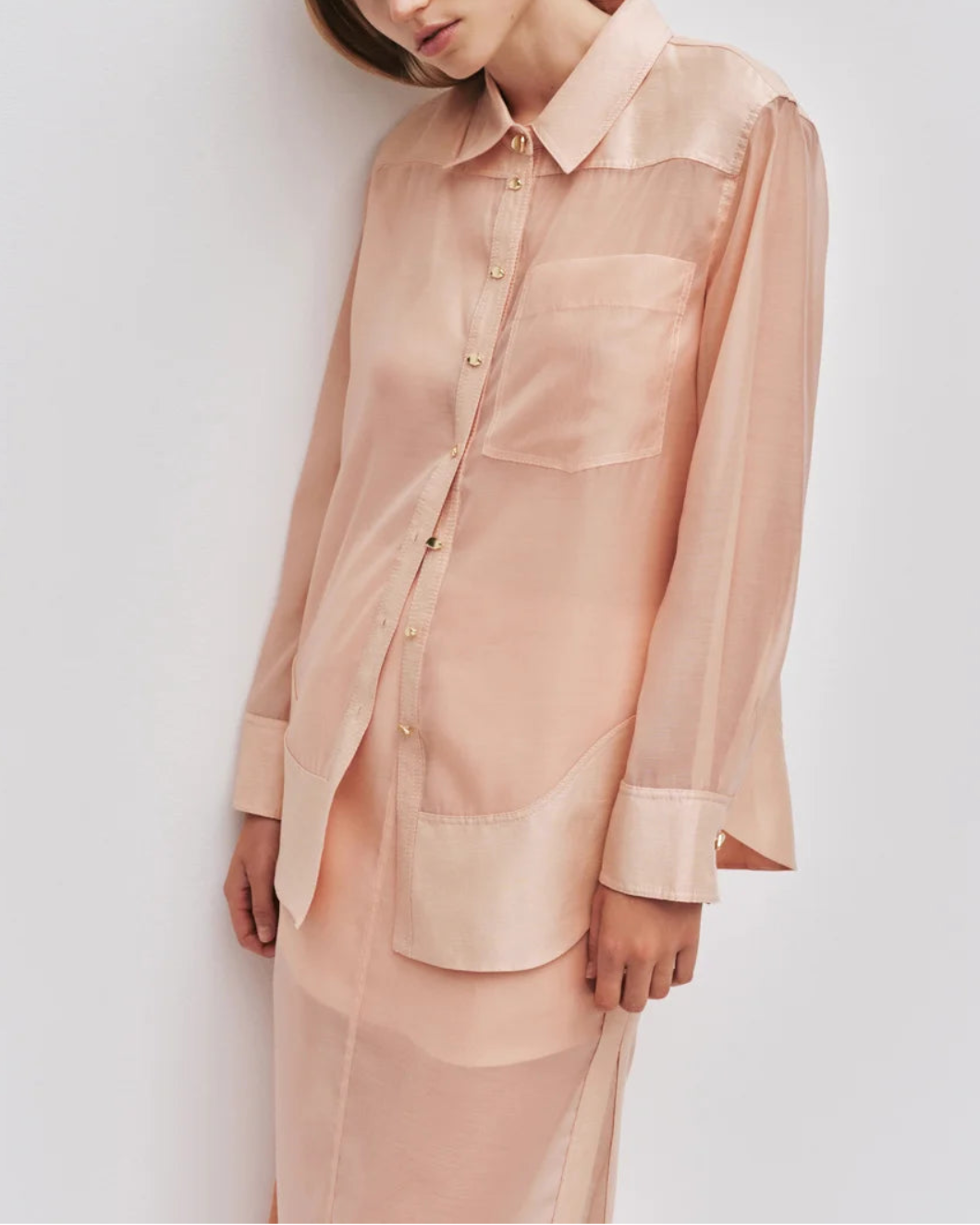 AJE Capture Shirt pink on figure front 3