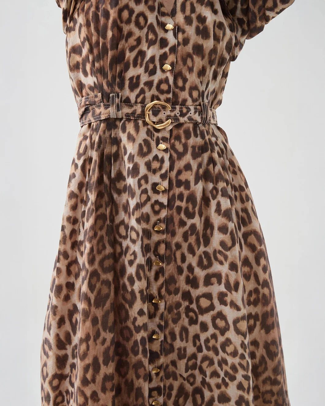 aje Isabella Shirtdress leopard front