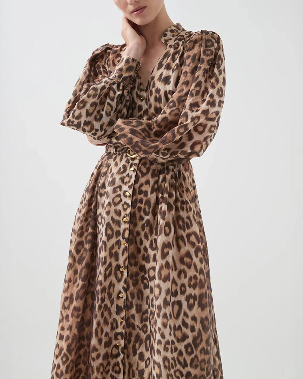 aje Isabella Shirtdress leopard side