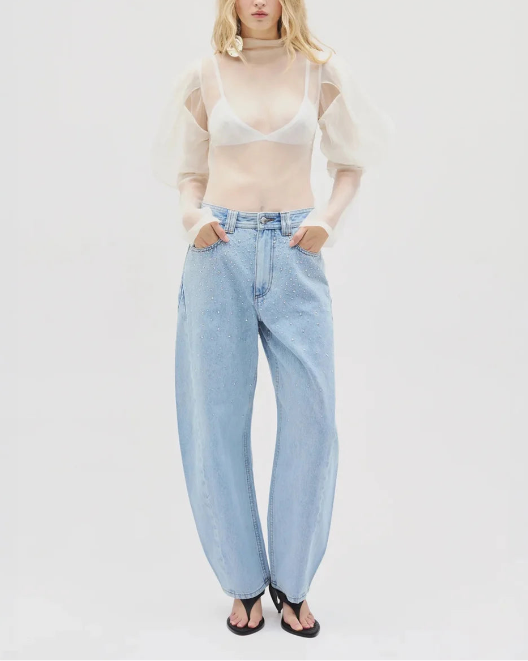 AJE Lucina Barrel Denim Jean on figure front 1