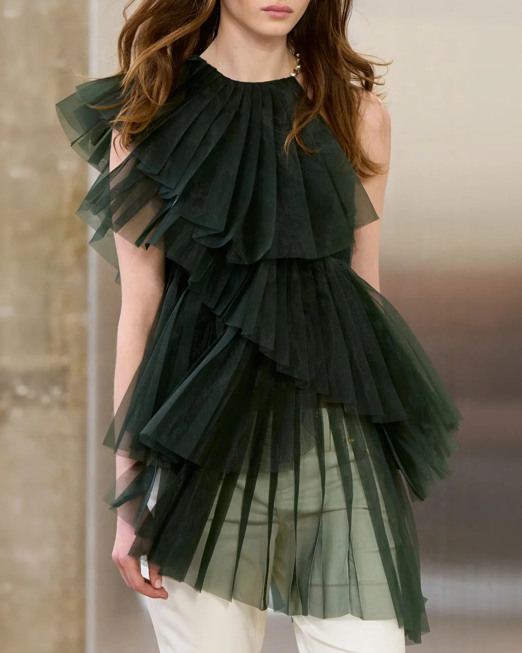 AJE Westlyn Top Hunter Green on figure front 2