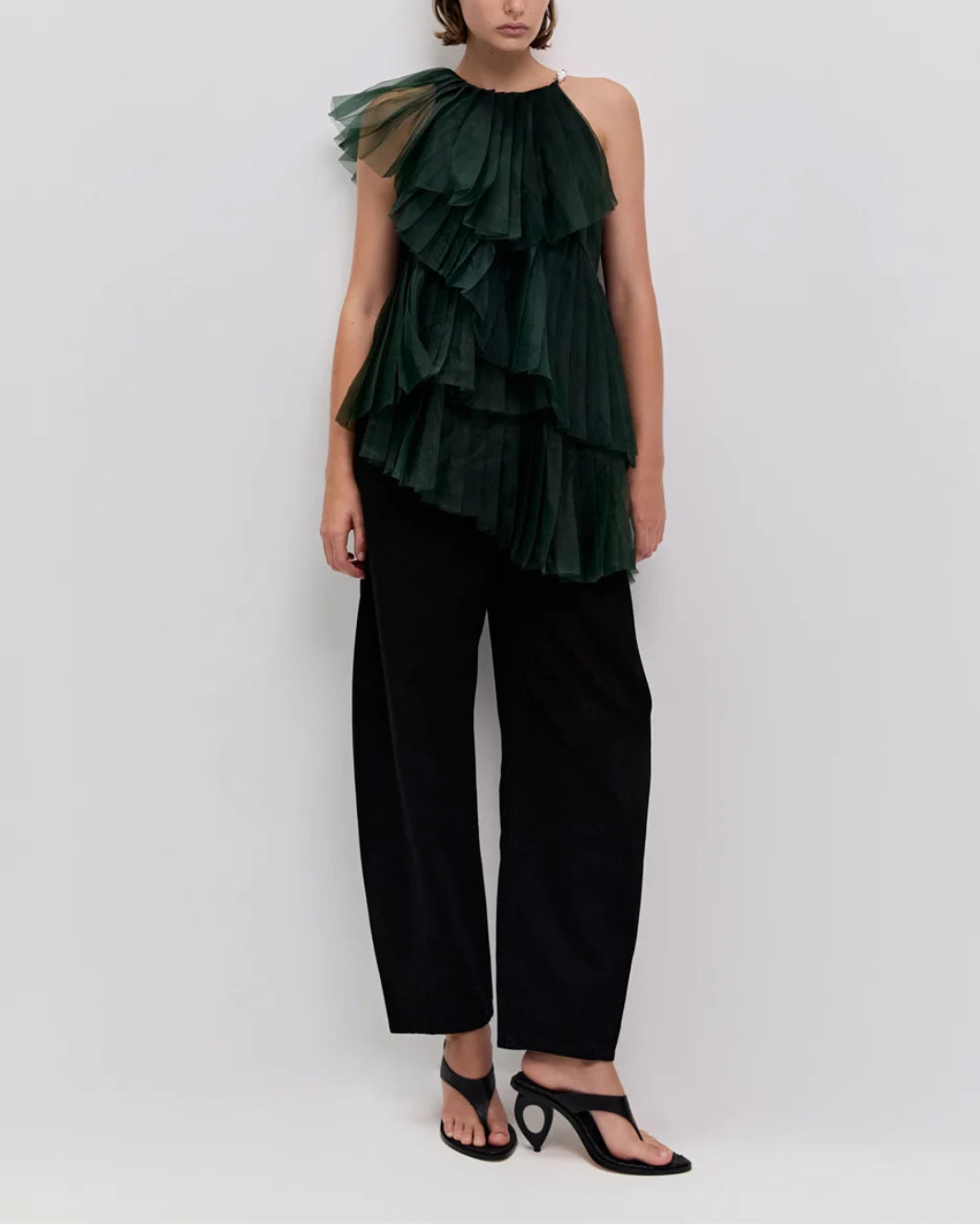 AJE Westlyn Top Hunter Green on figure front