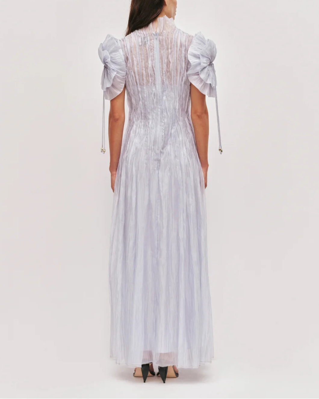 AJE clara midi dress french blue on figure back