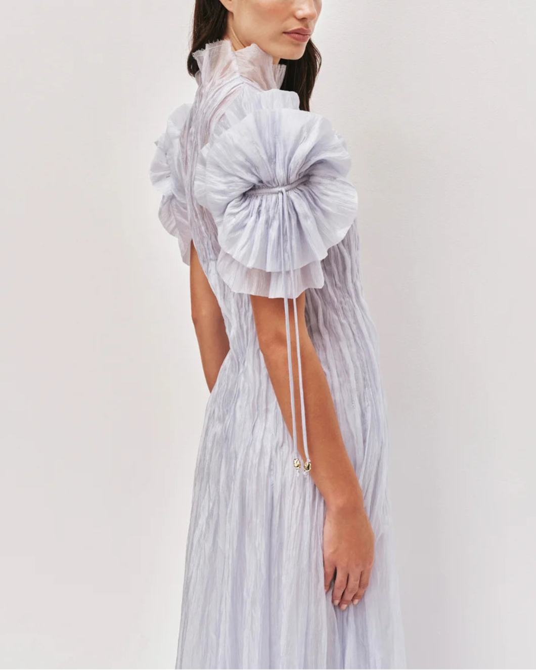 AJE clara midi dress french blue on figure side detail