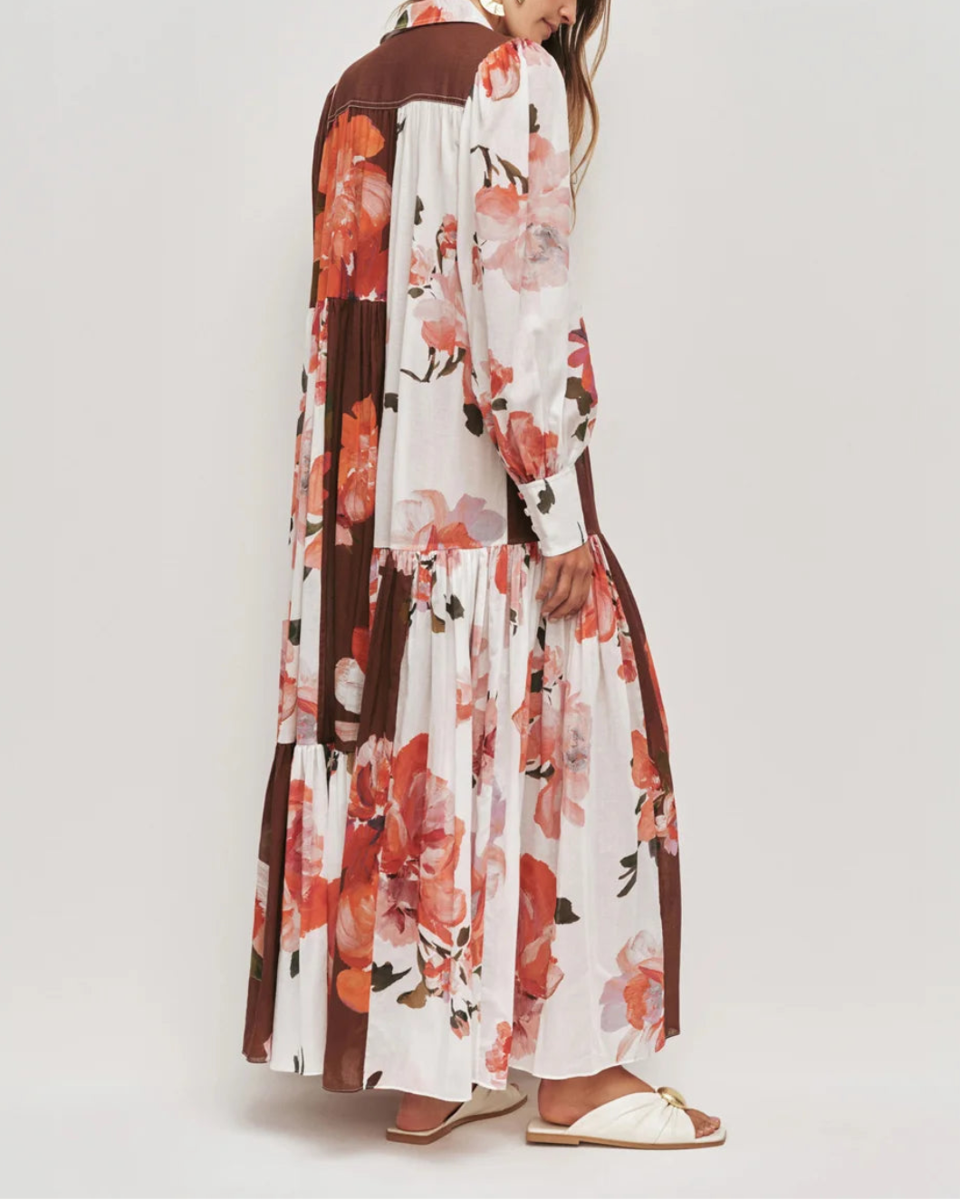 AJE espirit maxi smock dress red multi on figure back