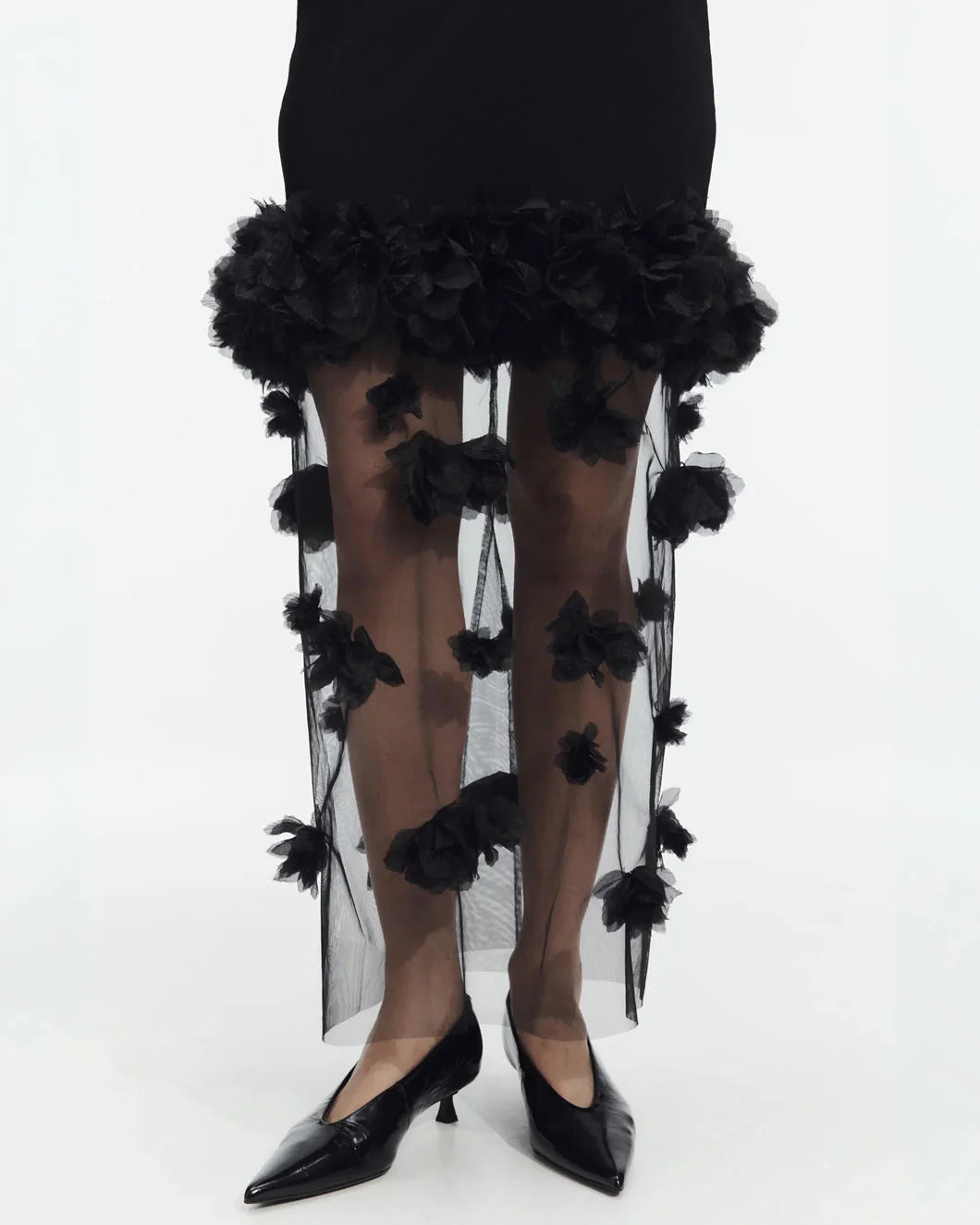 AJE Fleura Knit Midi Dress on figure front detail