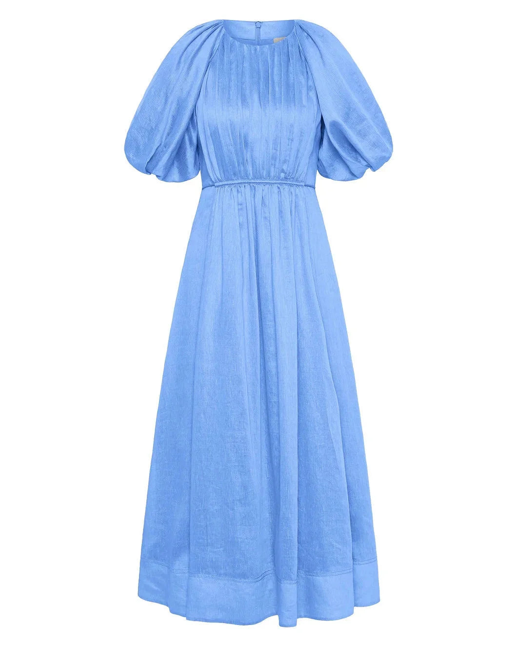 AJE alma midi dress blue front isolated