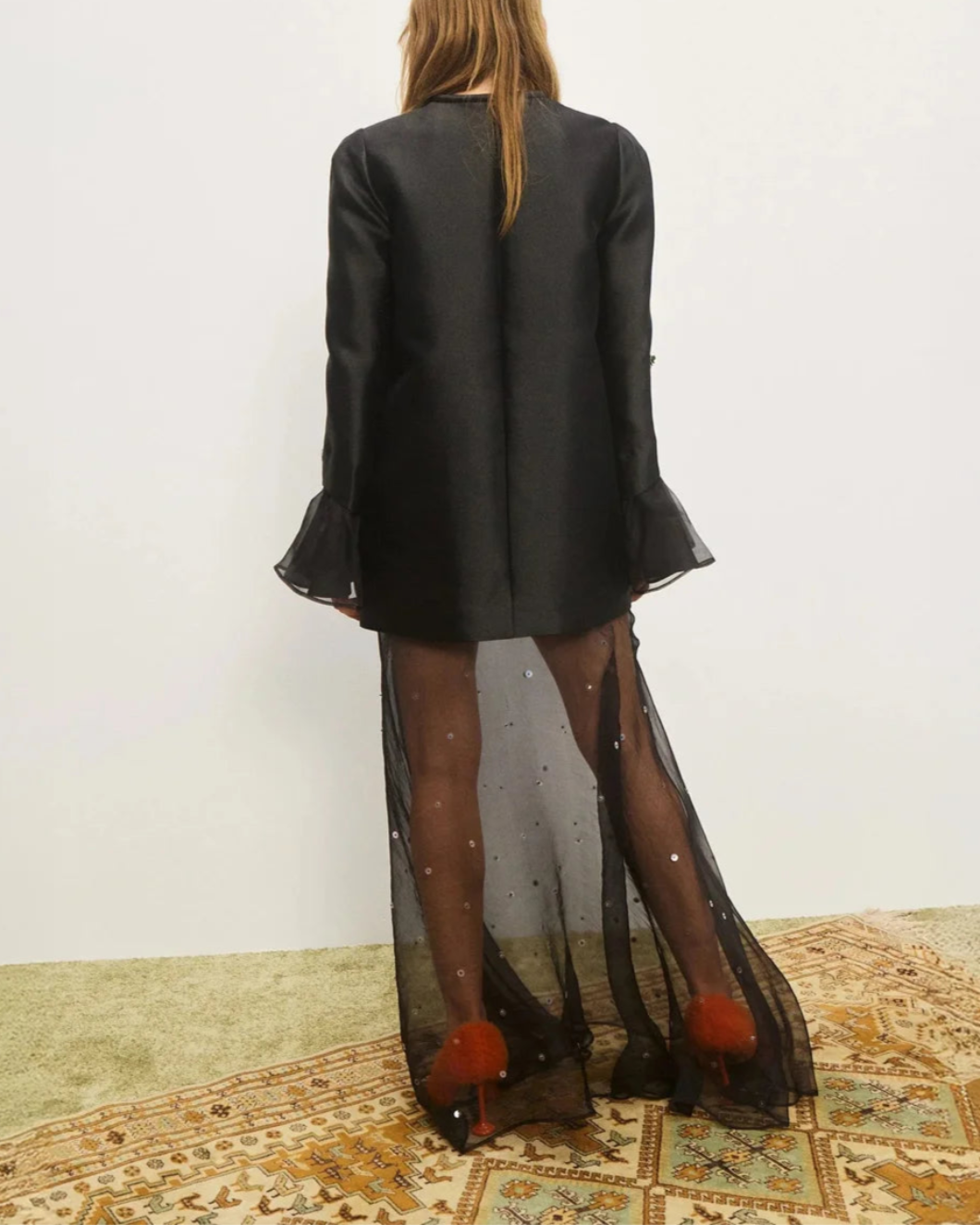 ALEMAIS ginger embellished gown black on figure bacj