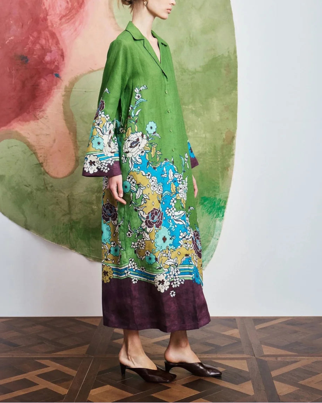 ALEMAIS Nanci Shirtdress on figure side