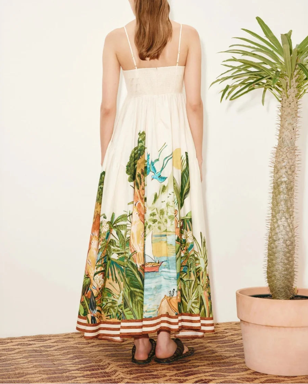 ALEMAIS toucan tango midi dress multi on figure back