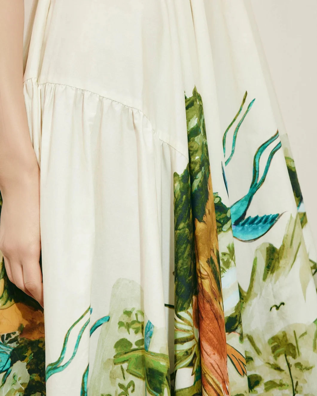 ALEMAIS toucan tango midi dress multi on figure detail