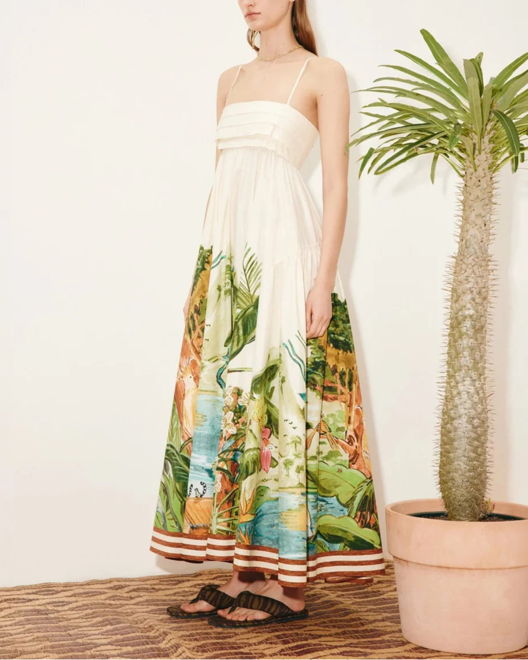 ALEMAIS toucan tango midi dress multi on figure side