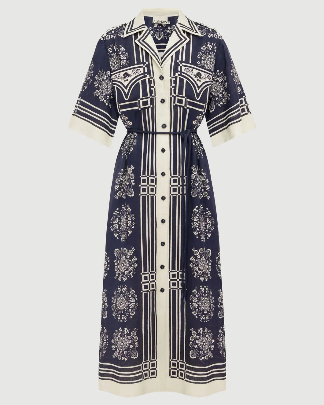 ALEMAIS Banderra Linen Shirtdress isolated