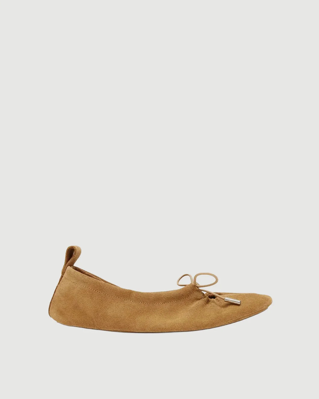 ALOHAS Rosalind suede tan ballet flat isolated