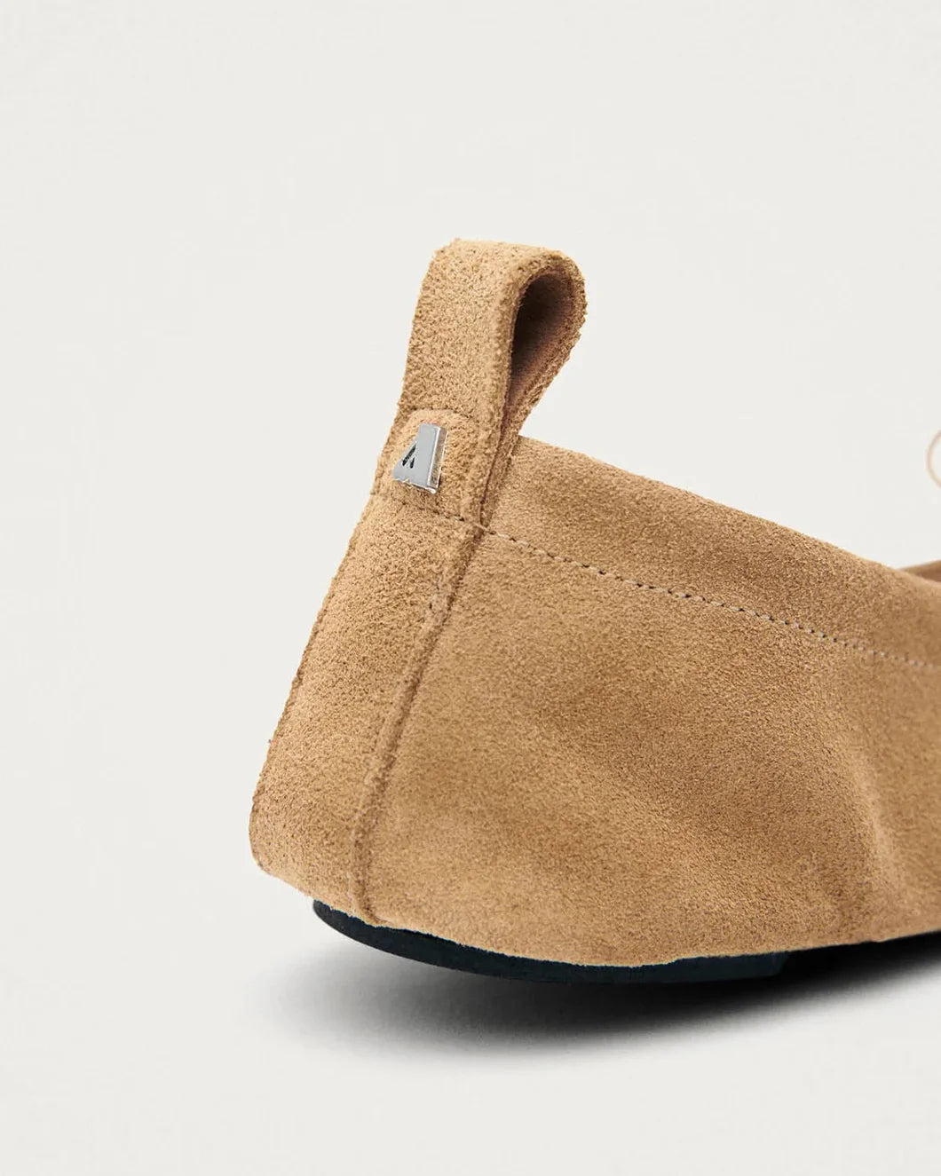 ALOHAS Rosalind Suede Tan Ballet Flats back detail