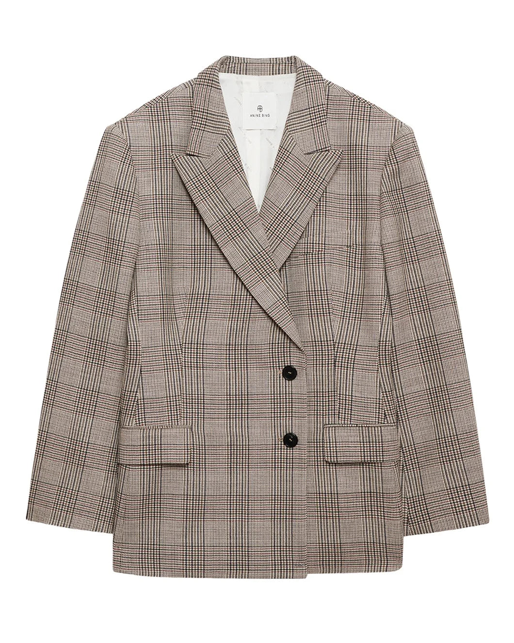 ANINE BING Aretha blazer Brown Plaid isolated