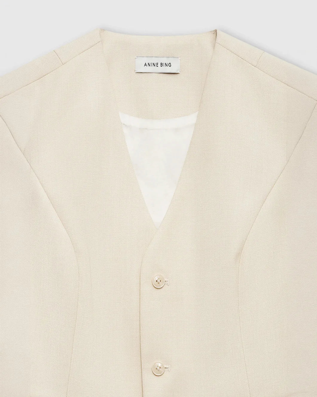 ANINE BING Mario Vest ecru front detail