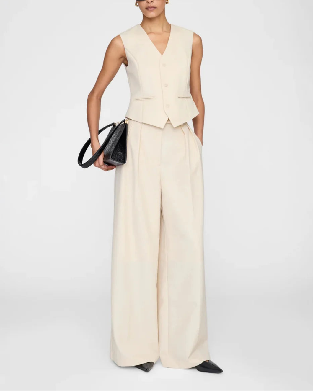 ANINE BING Mario Vest ecru on figure front