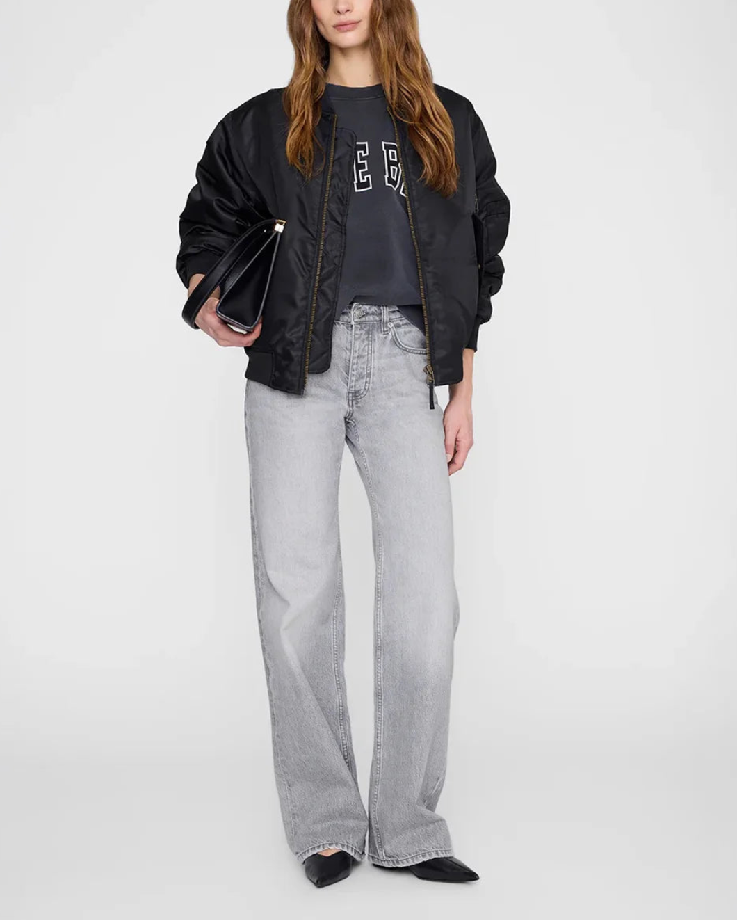 ANINE BING Miles sweatshirt black on figure front