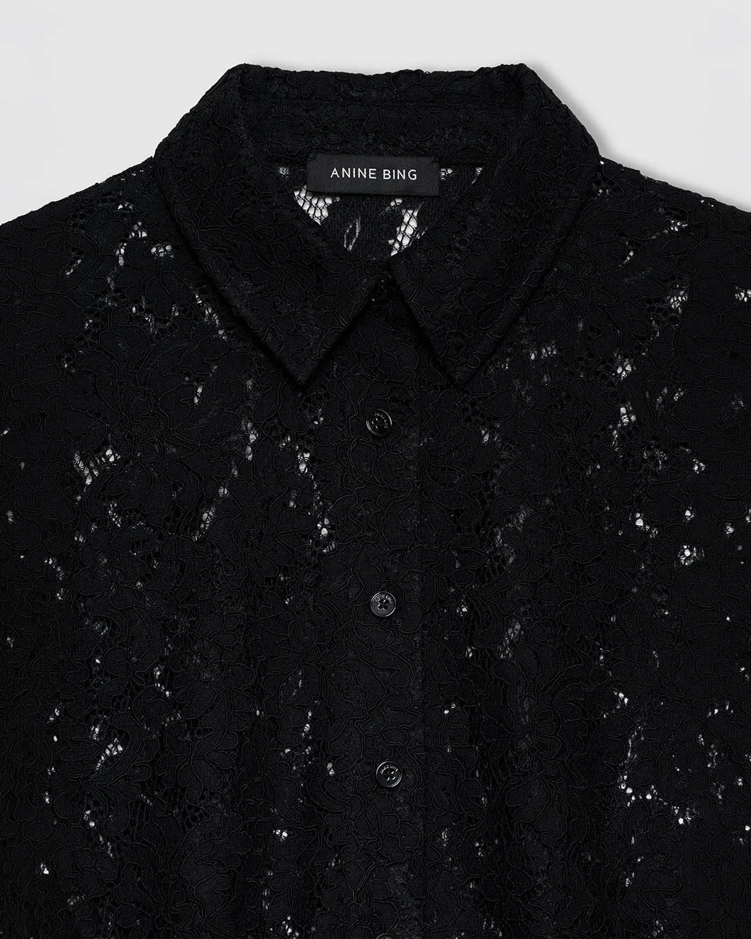 ANINE BING Kam short black lace front detail