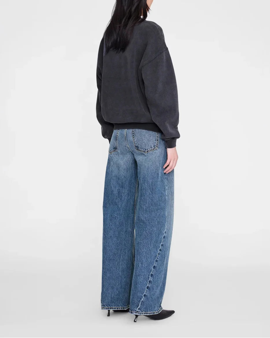 ANINE BING Spencer sweatshirt black on figure back
