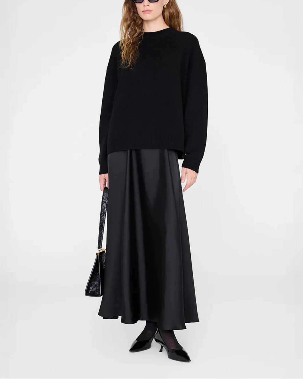 ANINE BING christina skirt black on figure front