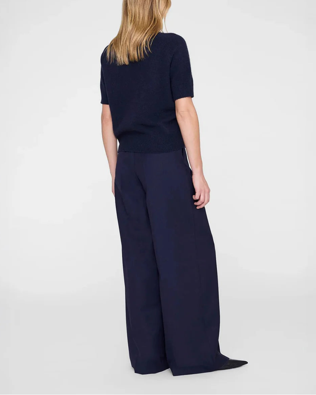 ANINE BING jackson turtleneck midnight blue on figure back