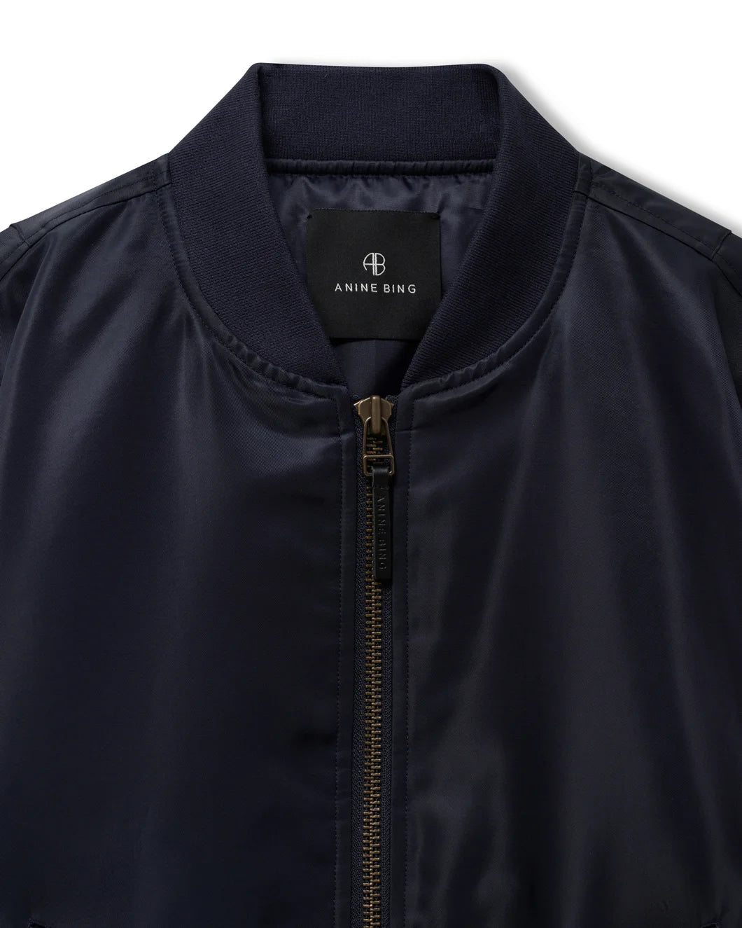 ANINE BING leon bomber midnight blue front detail