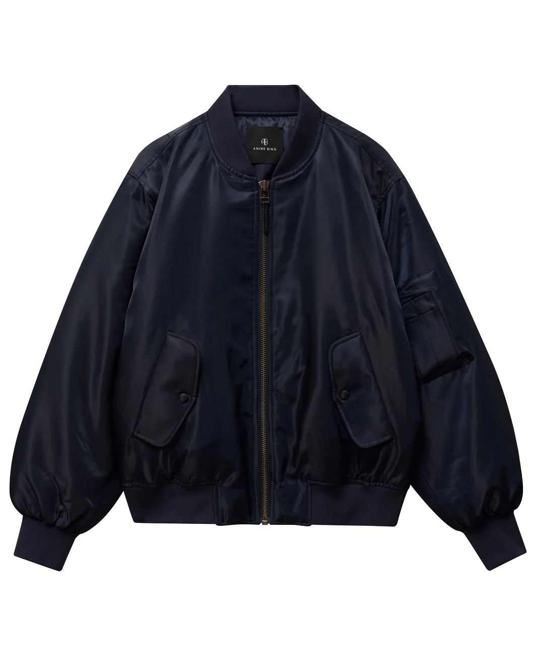 ANINE BING leon bomber midnight blue front isolated