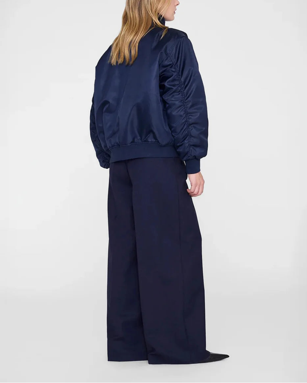 ANINE BING leon bomber midnight blue on figure back