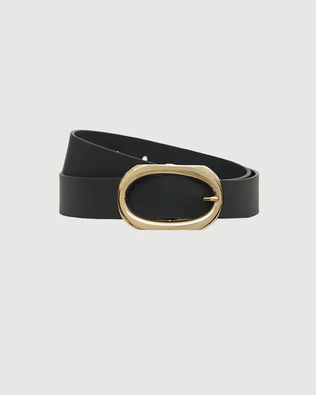 ANINE BING small signature link belt gold/black isolated