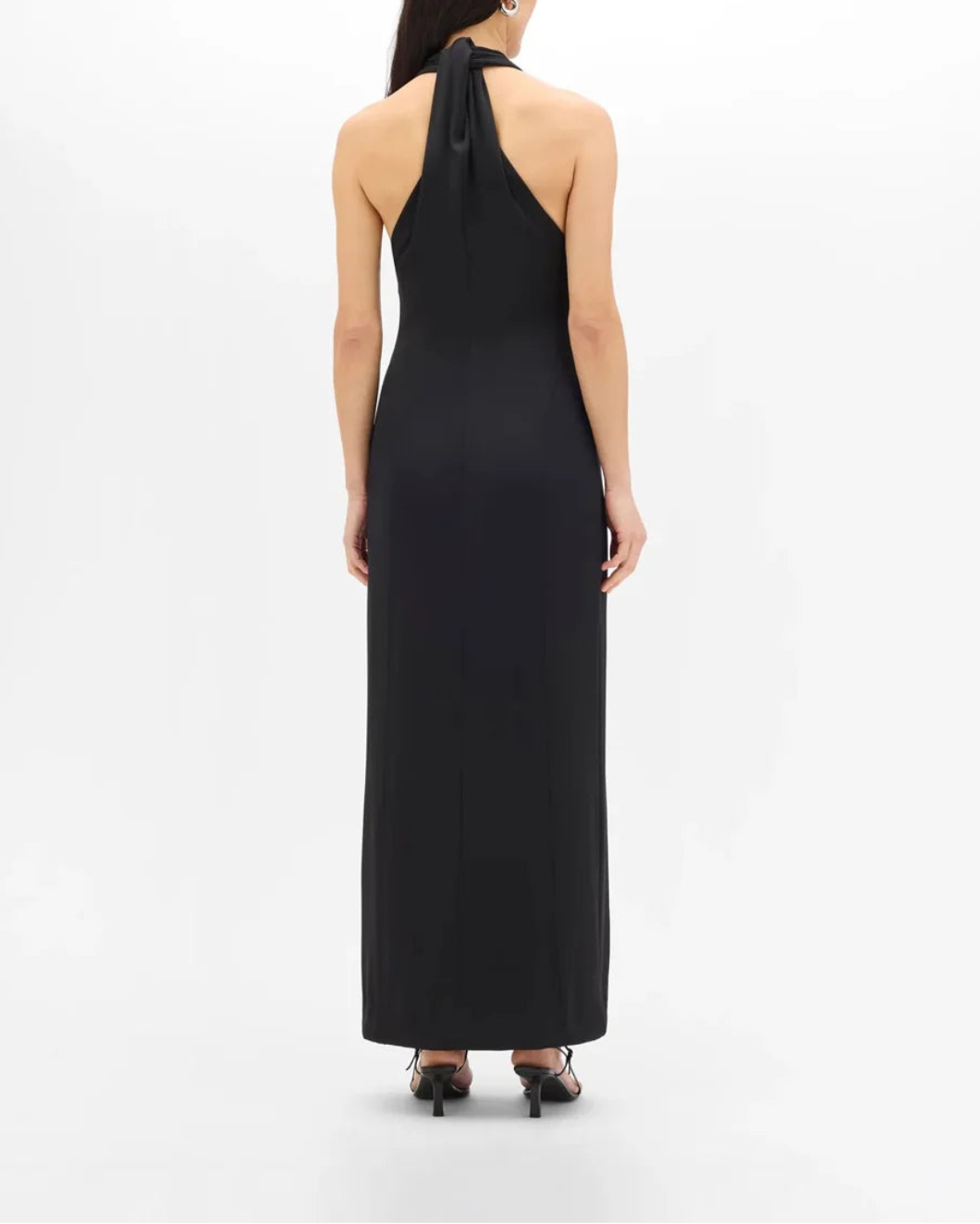 ANOTHER TOMMOROW Gathered Halter Dress on figure back