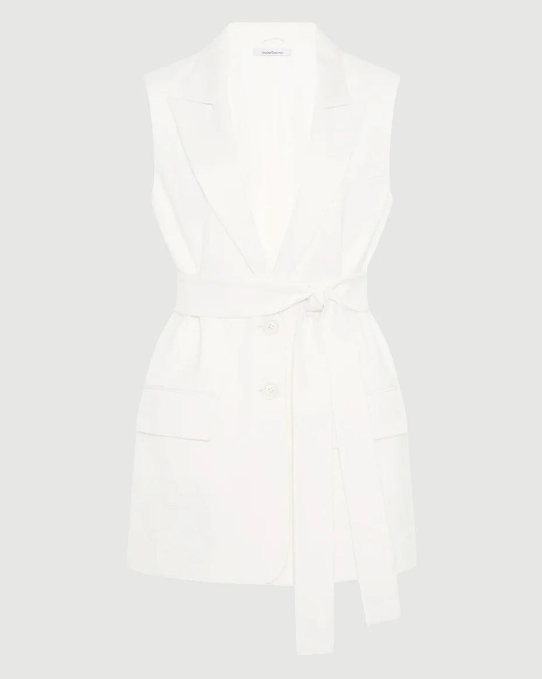 ANOTHER TOMORROW Easy Tie Vest off white isolated