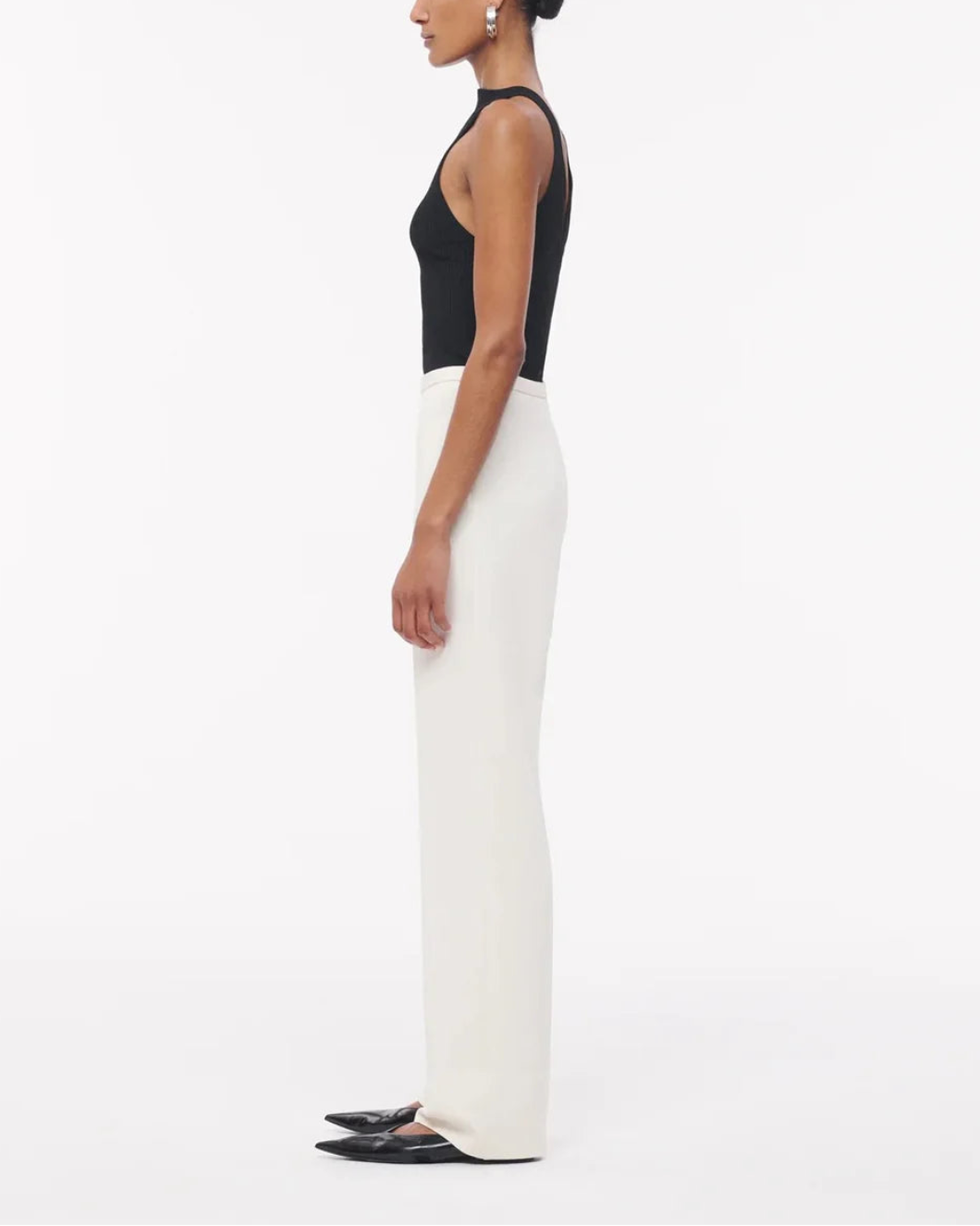 ANOTHER TOMORROW jersey pant vanilla on figure side