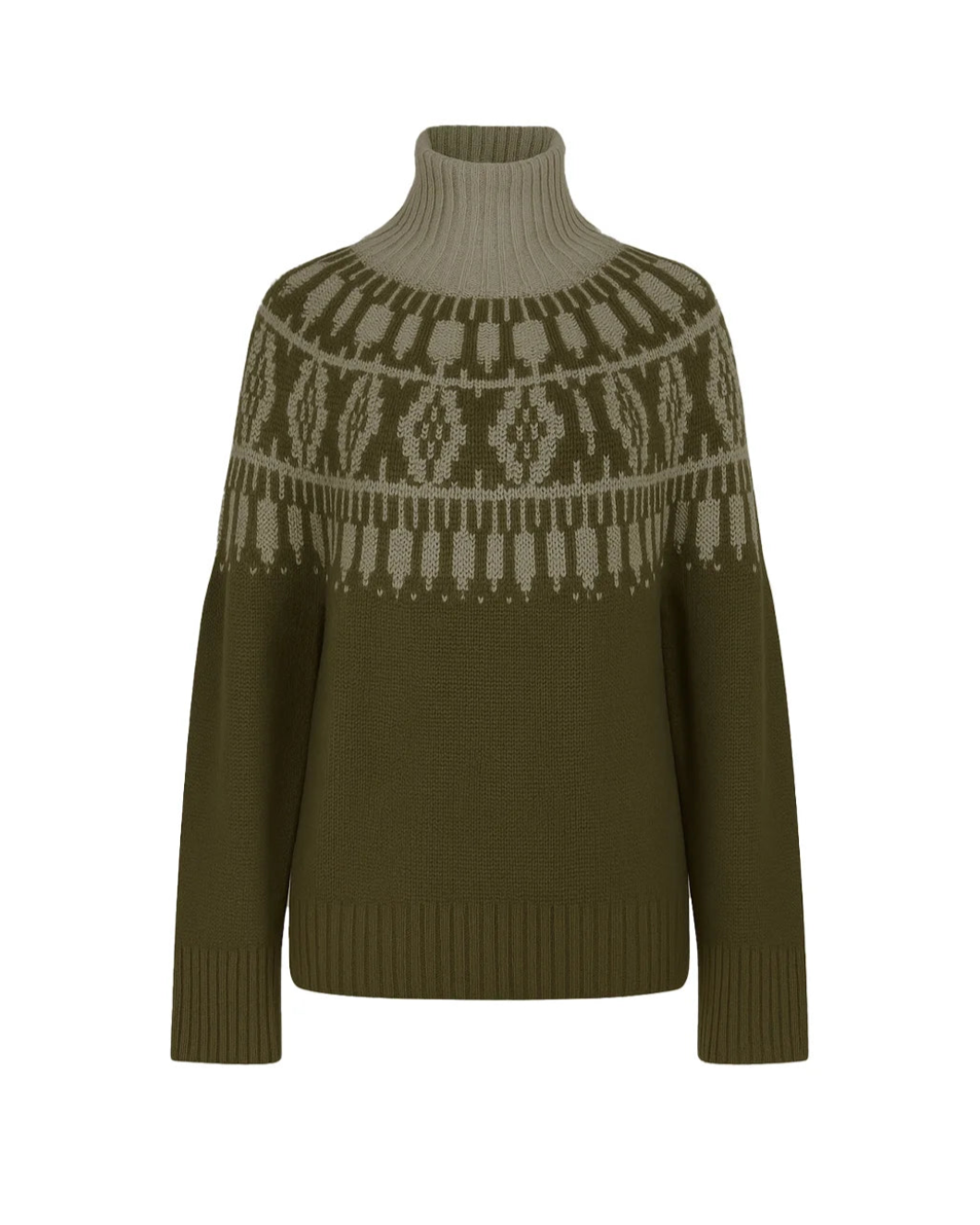 ARCH4 Whistler Sweater dark olive and grey front isolated