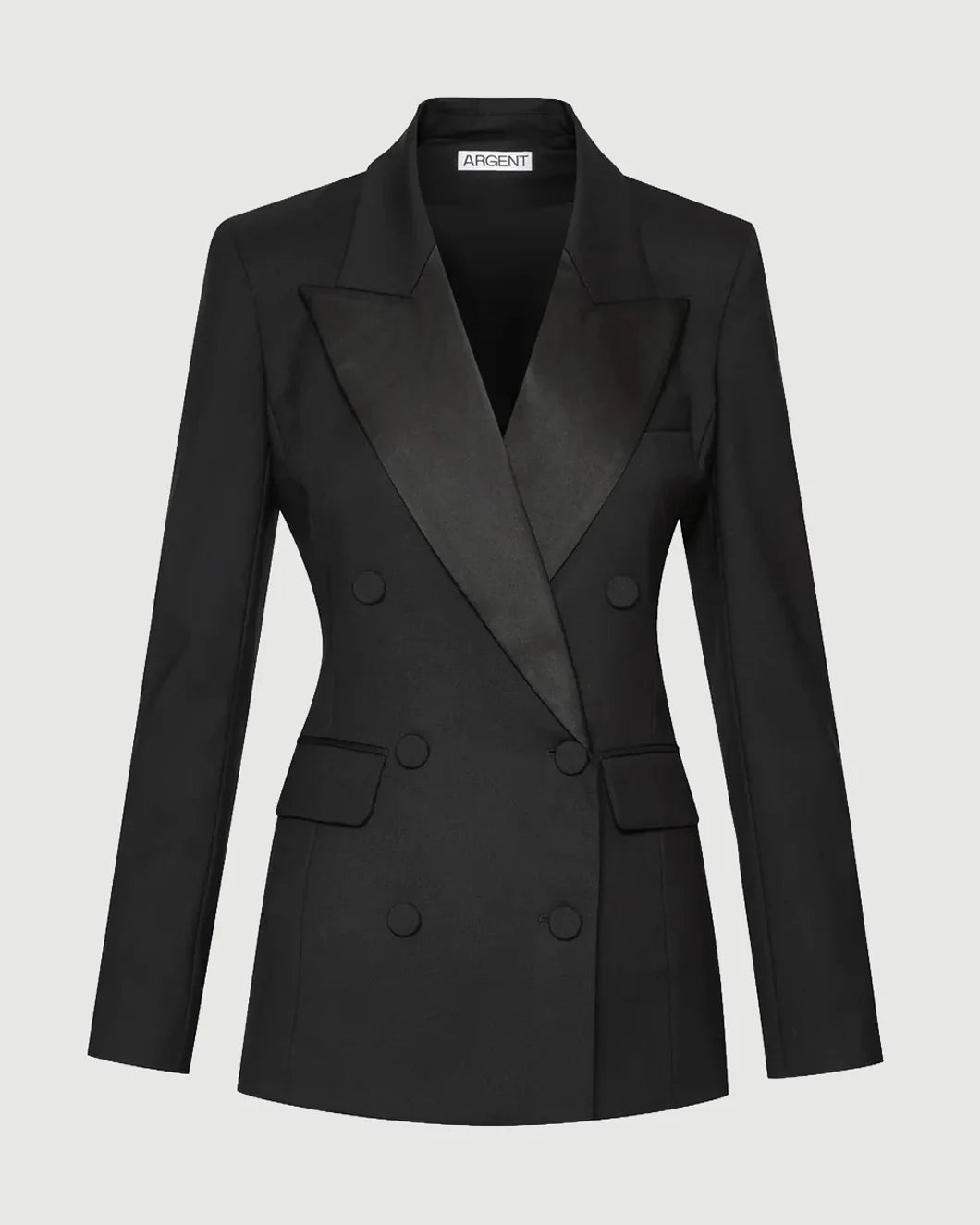 argent tuxedo blazer black