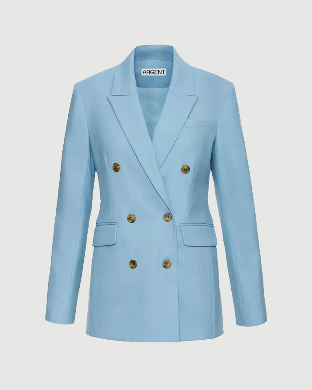 Double Breasted Blazer in Sky by Argent