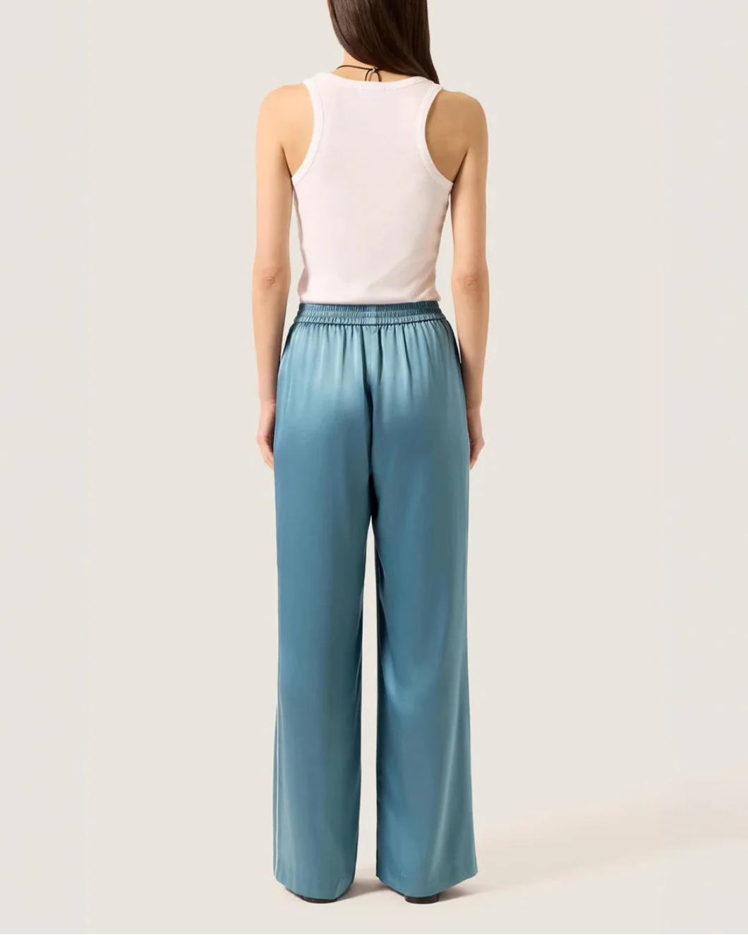 ARGENT Pull-Up Pant in Silk Charmeuse on figure back