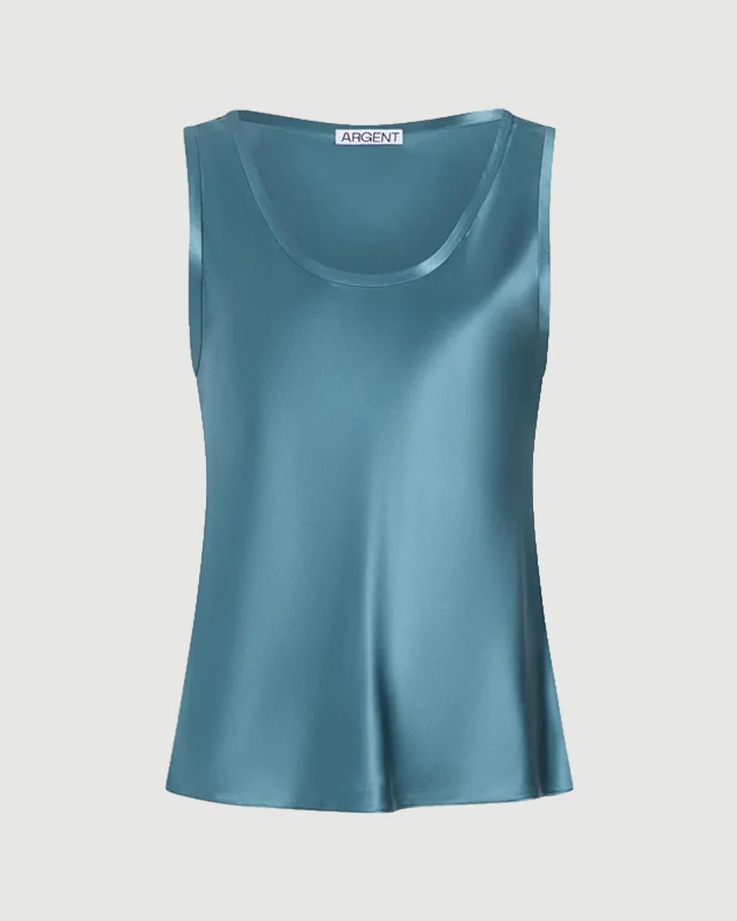ARGENT Tank in Silk Charmeuse Steel Blue isolated