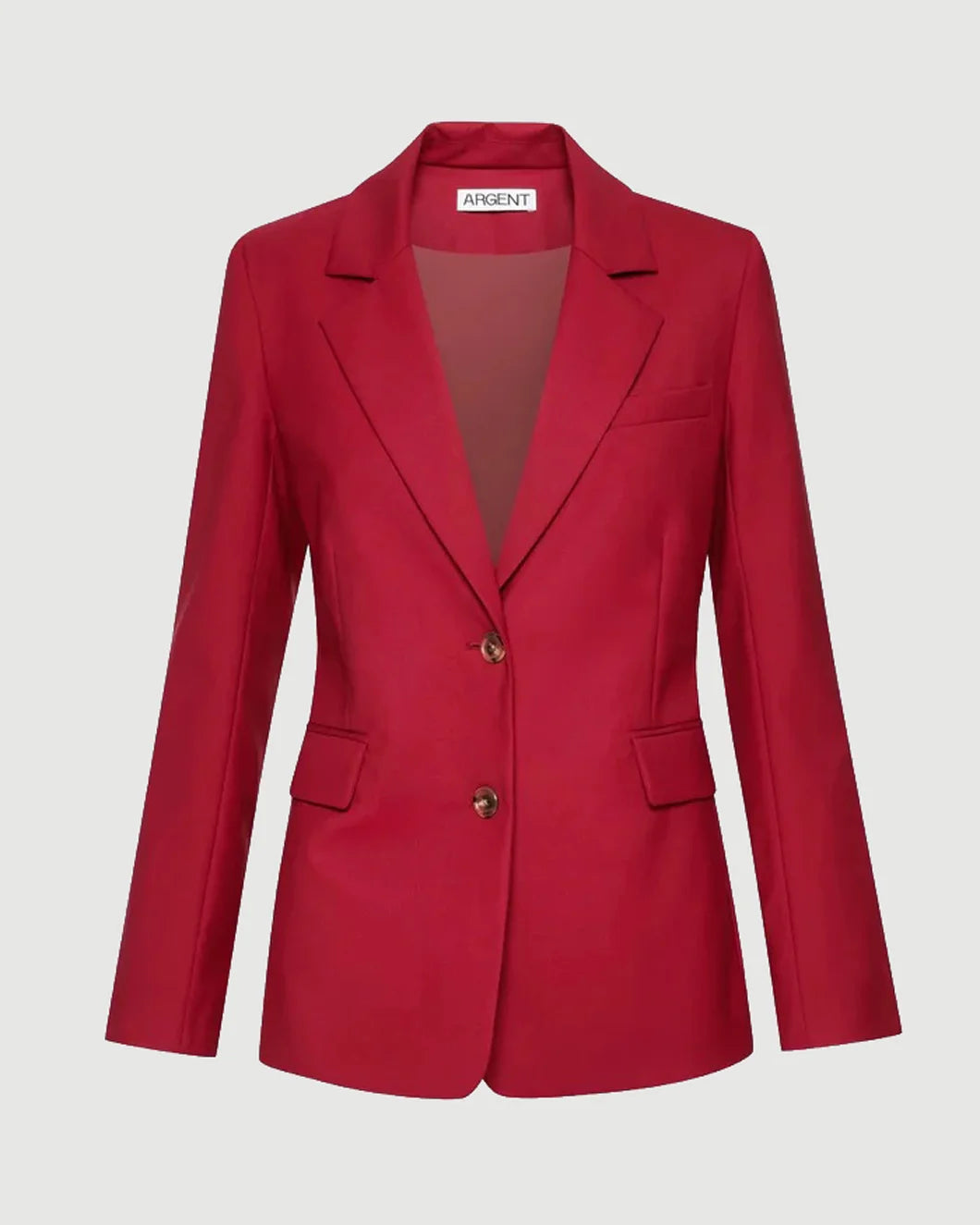 argent Two Button Blazer carmine red