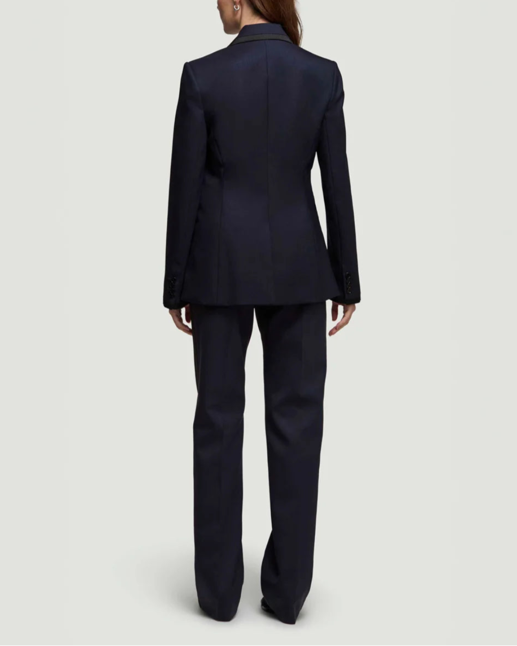 ARGENT colorblocked sculpted blazer midnight black on figure back