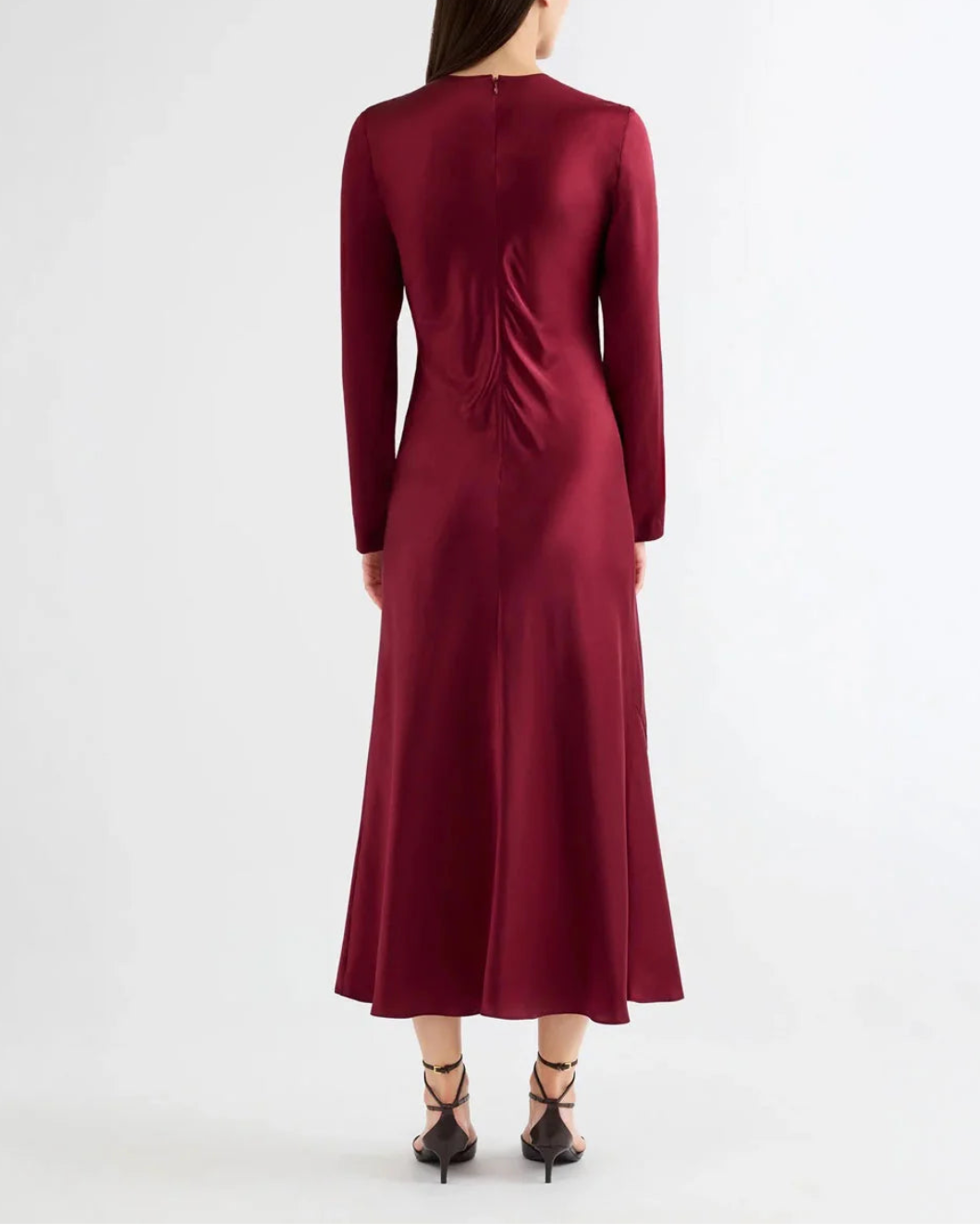 ARGENT Long Sleeve Bias Dress on figure back