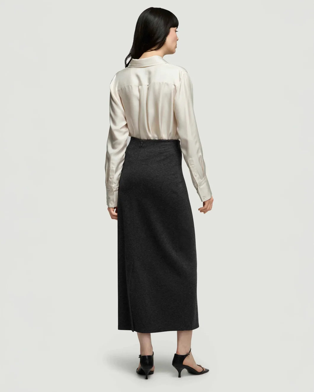 Argent Skinny Skirt Dark Grey Melange on figure back